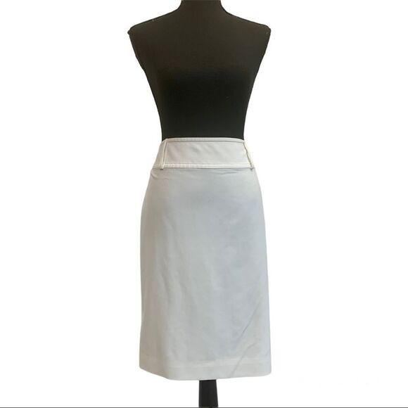 Whbm white pencil skirt Sz 6 belt loops - Picture 1 of 10